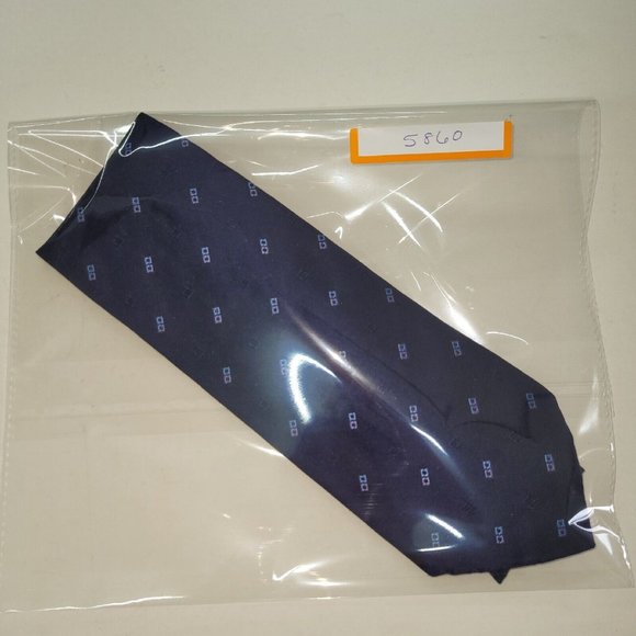 Tommy Hilfiger Tie Mens Silk Handmade Navy Blue Preppy Business - Picture 7 of 7